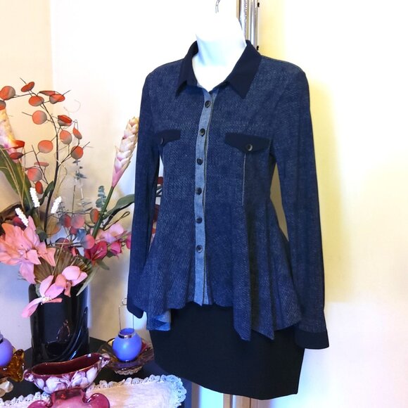 NWT MCPLANET Women's Button-Down Shirts Long Sleeve Collared Blouse Shirt Top 38 - Picture 3 of 9